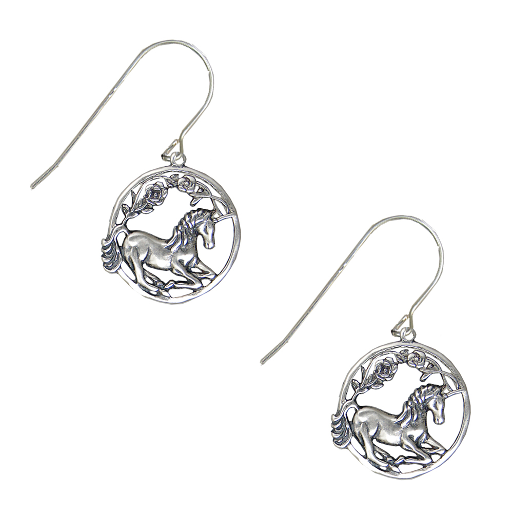 Sterling Silver Unicorn Drop Dangle Earrings Sterling Silver Unicorn Drop Dangle Earrings