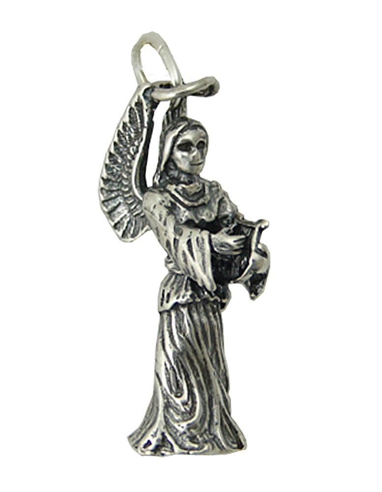 Sterling Silver Standing Harping Angel Charm Sterling Silver Standing Harping Angel Charm