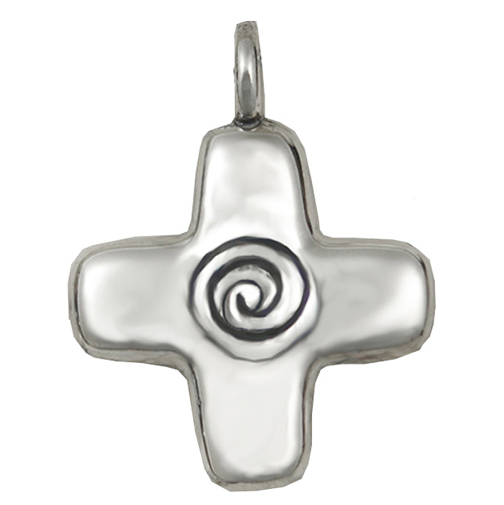 Sterling Silver Unique Spiral Cross Pendant Sterling Silver Unique Spiral Cross Pendant
