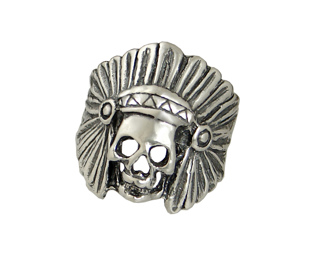 Sterling Silver Indian Skull Ring Size 12 Sterling Silver Indian Skull Ring Size 12