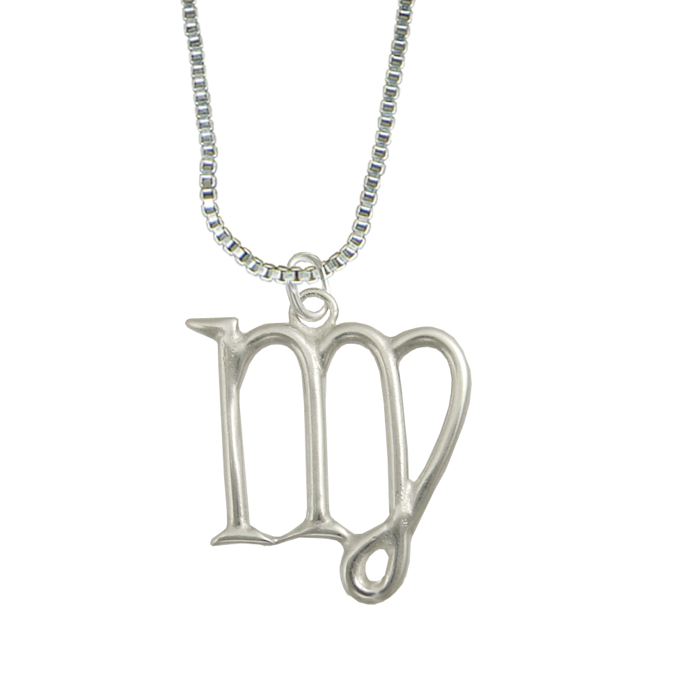 Sterling Silver Zodiac Symbol Virgo Pendant Necklace Sterling Silver Zodiac Symbol Virgo Pendant Necklace