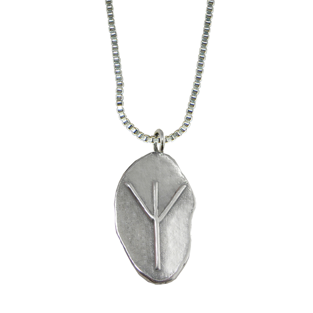 Sterling Silver Runic Symbol Pendant for Protection And Friendship Sterling Silver Runic Symbol Pendant for Protection And Friendship